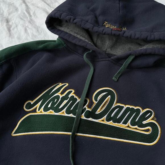 Vintage 00s jansport heavy cotton notre dame hoodie - Picture 4 of 8